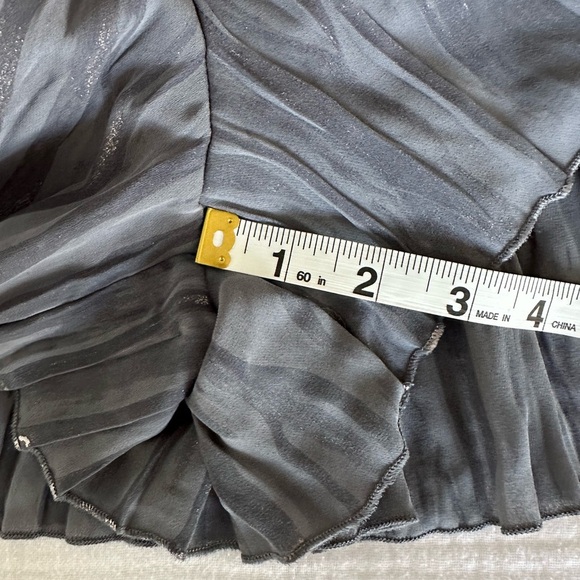 NWT Free People Crinkle‎ Pleat Flowy Whimsigoth Foil Skort Skirt Gunmetal Gray,S - Picture 6 of 10